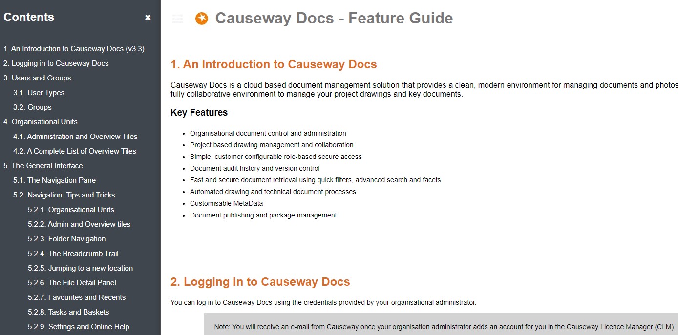 Docs Online Help